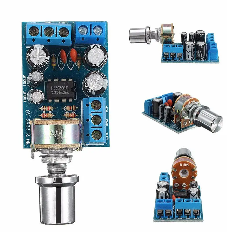 TDA2822 TDA2822M мини 2 0 канал 2x1 Вт стерео аудио усилитель мощности плата DC 5 в 12 В