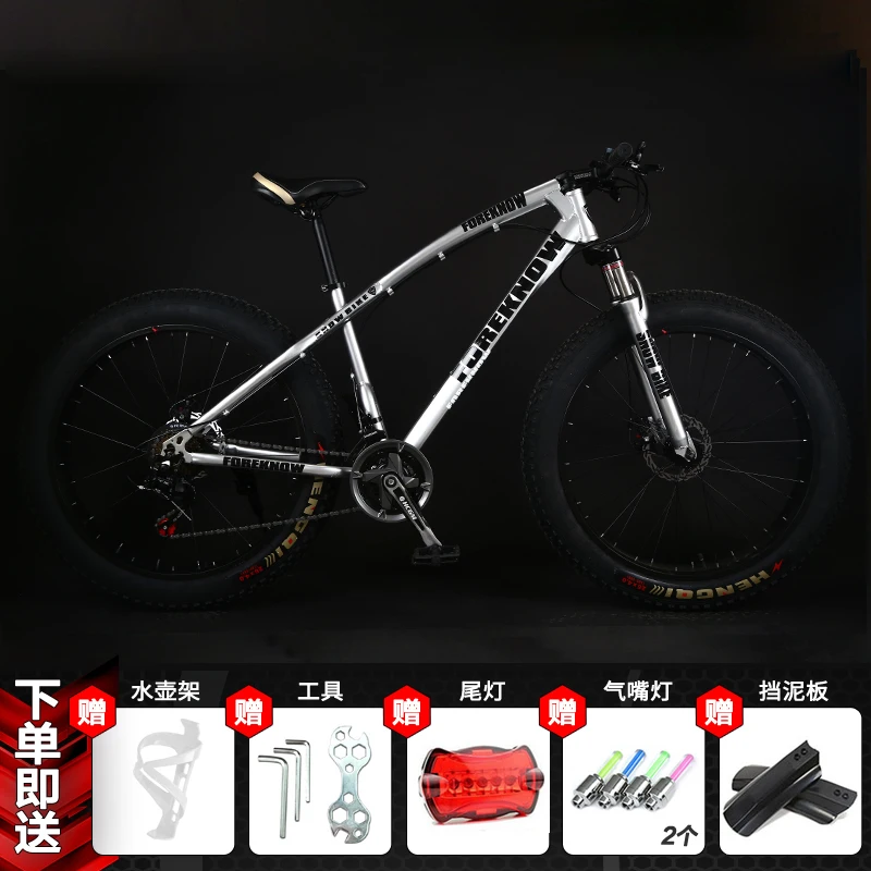 Top New Montain Bike Carbon Steel Frame 4.0 Inch Width Tire 27 Speed Dual Disc Brake Outdoor Sports Beach Snow Mtb Bicycle 5