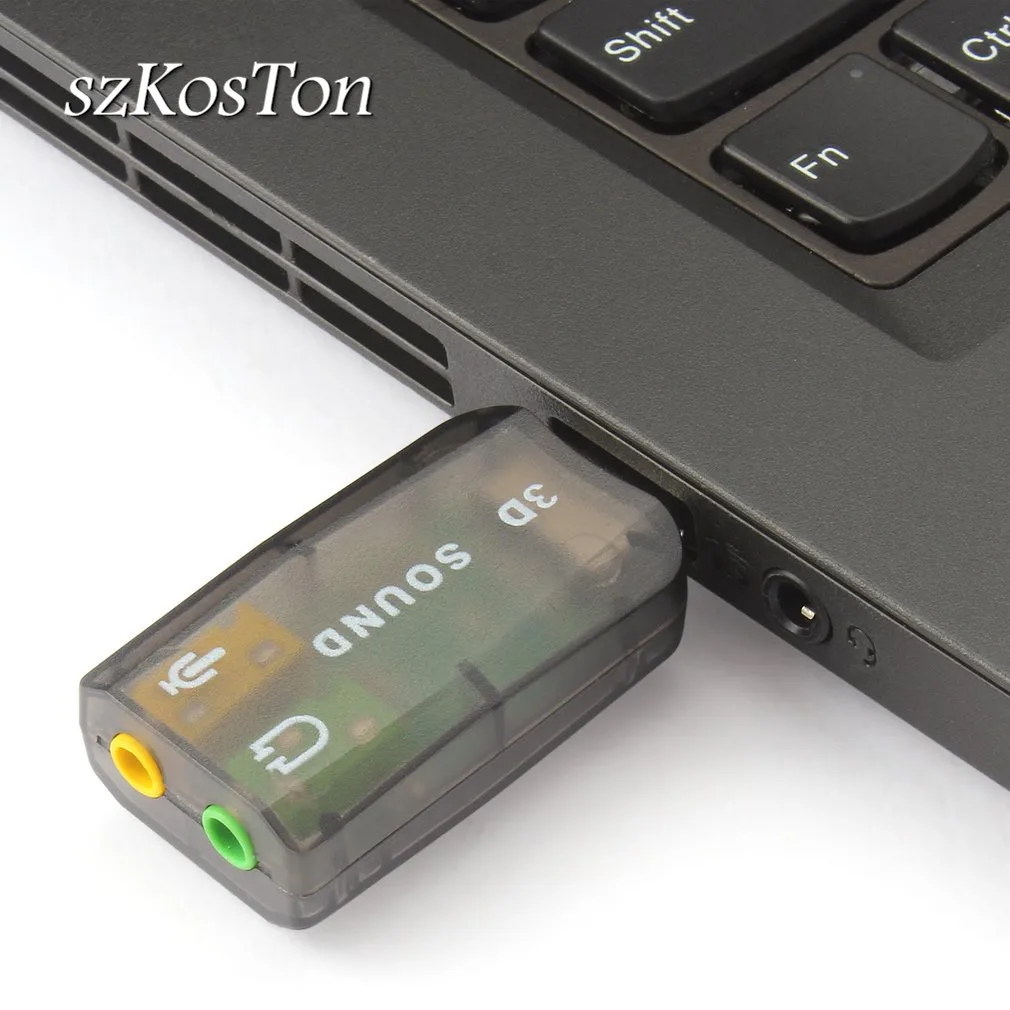 USB аудио адаптер 2 0 Звуковая карта Внешний конвертер с 3 5 мм гарнитура микрофон