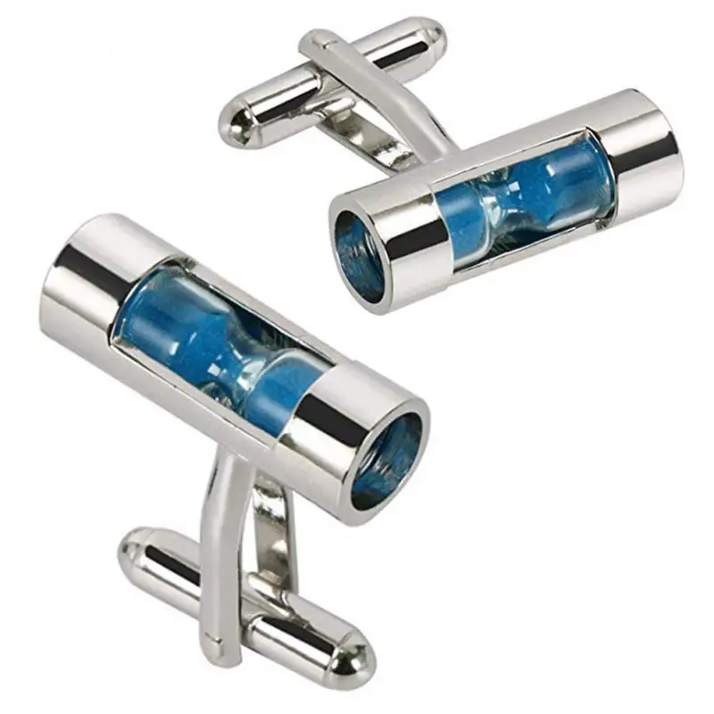 Luxury Fashion Silver Plated Hourglass Design Cufflink Mens Brand Cuff