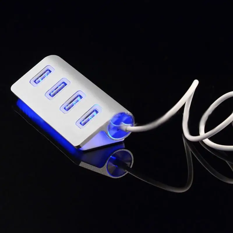 

Micro USB Hub 2.0 Adapter High Speed Multi USB Splitter Portable Hubs USB 4 Ports Silver for Laptop PC Computer Use USB Hubs