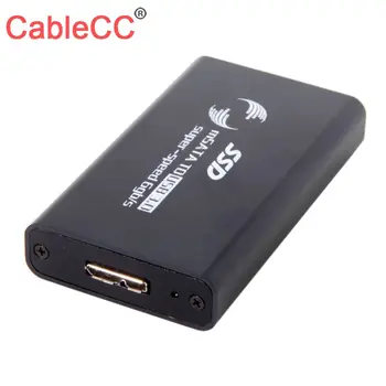 

Zihan USB 3.0 to 50mm mini PCI-E mSATA 6Gbps Solid SSD hard disk case Enclosure Black
