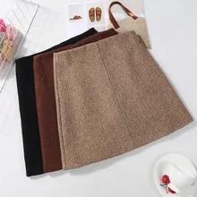 Мода, корейские женские юбки, ампир, а-силуэт, милые женские юбки, мини солидные офисные женские юбки на молнии, юбки размера плюс