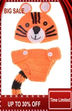 Crochet Knitted Tiger Design Baby Photography Props Infant Baby Knitted Beanie Cap Animal Costume 1set Crochet Knitted Tiger Design Baby Photography Props Infant Baby Knitted Beanie Cap Animal Costume 1set