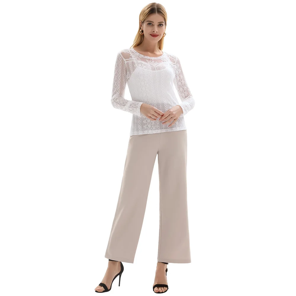 

Gk Women's Solid Color Pleated Waist Wide Leg Capri Cropped Pants Pleated Front Waist Back Concealed Zipper Women Pant
