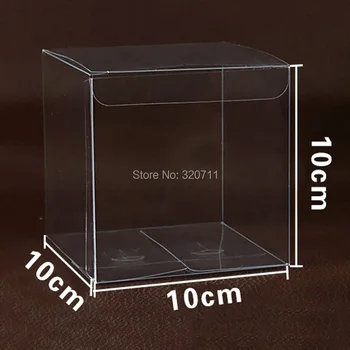 

300pcs 10*10*10cm Square Plastic Clear PVC Boxes Transparent Waterproof Wedding Gift Box Storage Packaging Box Event&Party