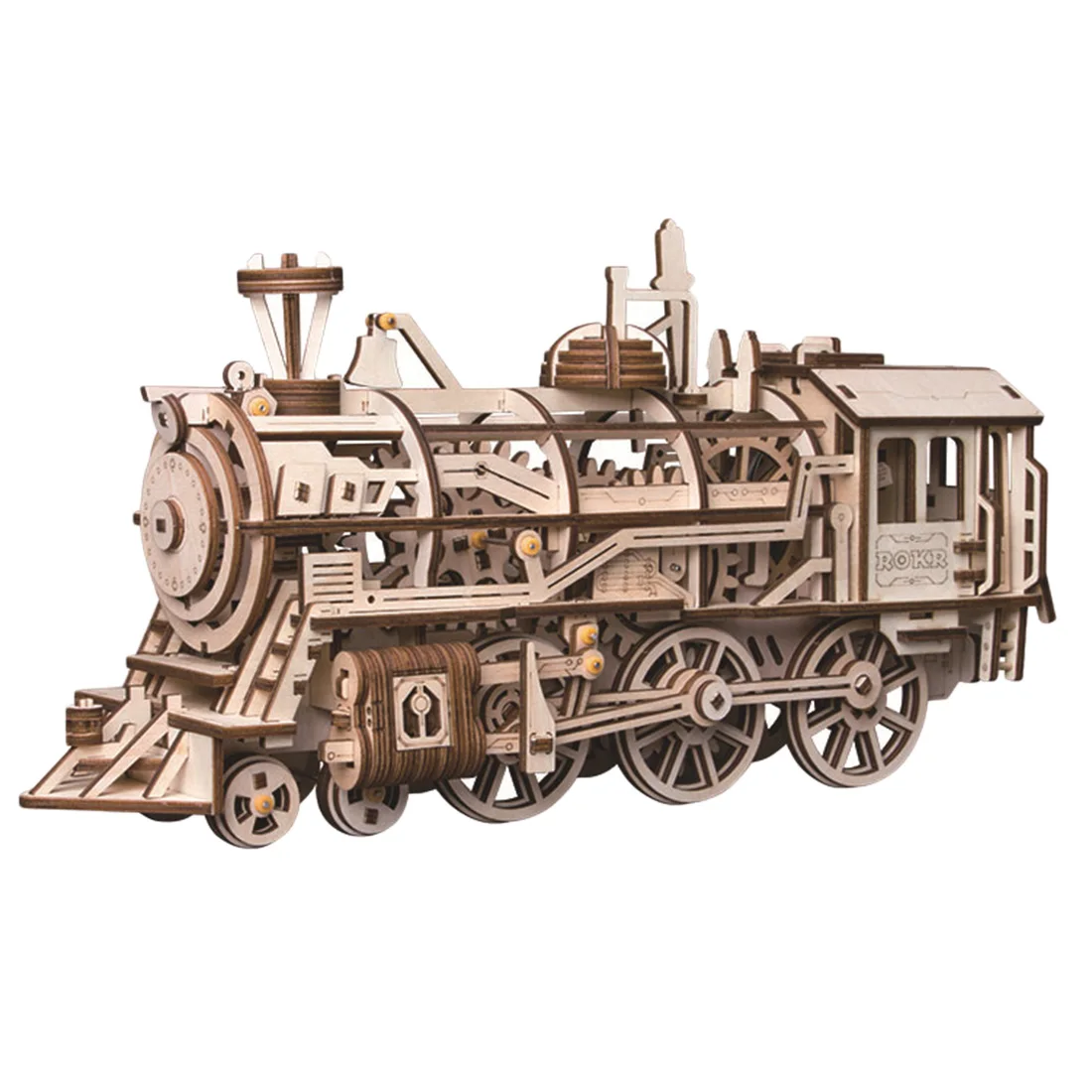 

Robotime Mechanical Gears 3D Model Building Kits Puzzle Movement Assembled Wooden Locomotive Steam Stem Toy Gift for Children