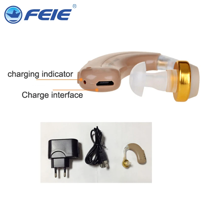 

Mini Hearing Aid Amplifier Earphone Deafness aide auditive Rechargeable with EU Plug C-109 Free Shipping