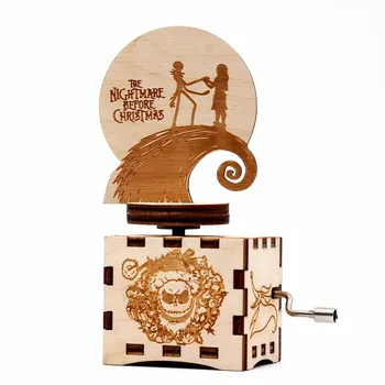 

2019 New Listing Wood Spinning Halloween Theme Music Box Halloween Gift Decoration Preferred Free Shipping Exquisite Gift