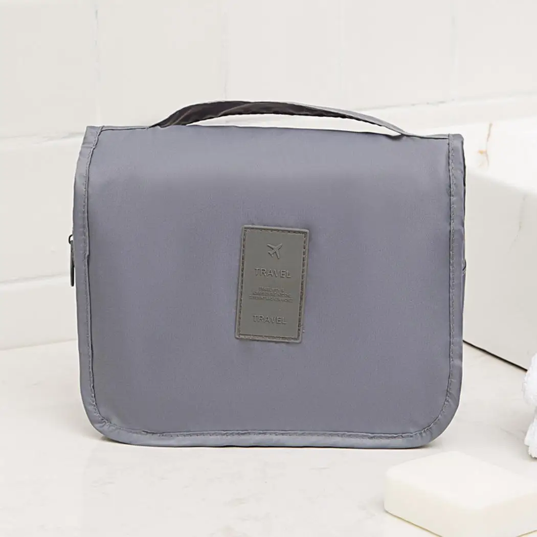 Foldable Storage Bag with Hook Cosmetic Casual Bathroom Travelling Travel Square Solid Print | Дом и сад