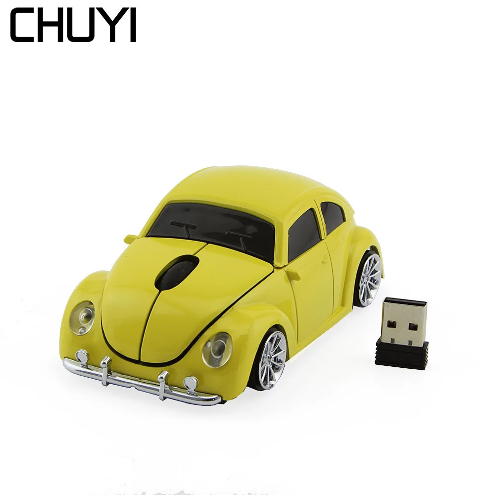 CHUYI Wireless Mouse Car VW Beetle Shape Computer Mouse DPI 1600