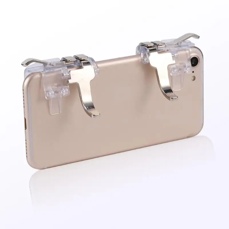 

A8 Mobile Phone Six Fingers Aim Keys Metal Game Handle Controller Shooter Trigger for PUBG Shooter Game Pad Handle Drop Ship