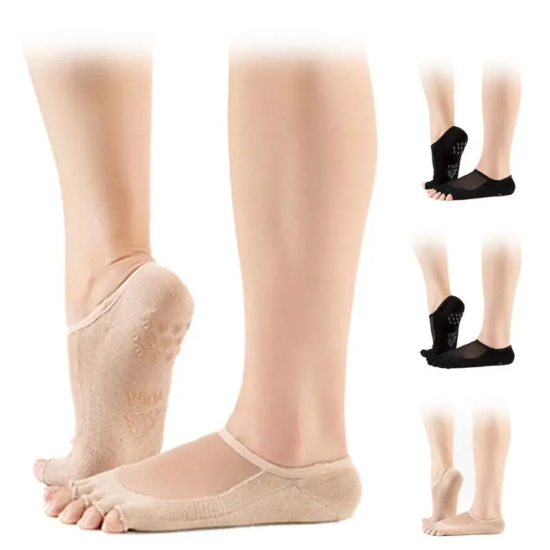 

2019 New Breathable Non-Skid Women's Yoga Sports Open Toe Topper Socks Half Socks Forefoot Padded Cushion Socks