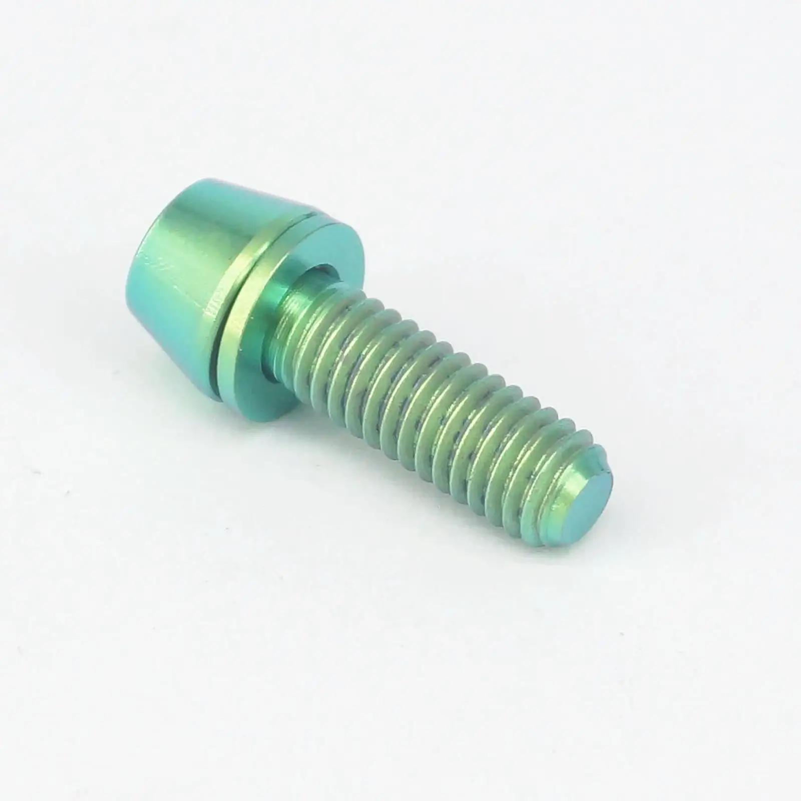 Ti Bolt 6 pcs GREEN GR5 for stems M5 x 16mm Titanium Bolt Taper Head