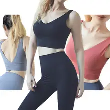 Сбор ударопрочный глубокий v-образный вырез красота назад Женский Плюс Размер Йога спортивный бюстгальтер женский бег фитнес Нижнее белье