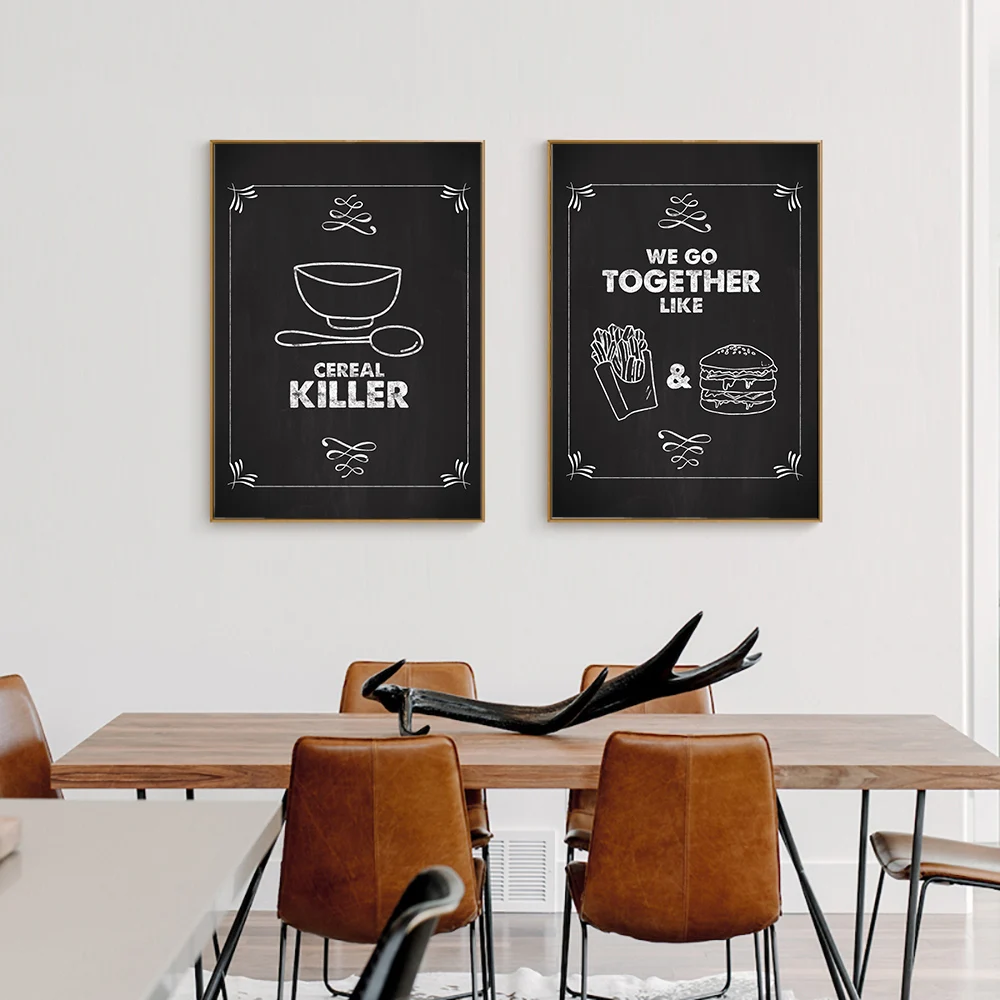 

Simple Nordic Style Black Kitchen Posters and Prints Jam and Beer Picture Decorative Painting Home Decor Unframed