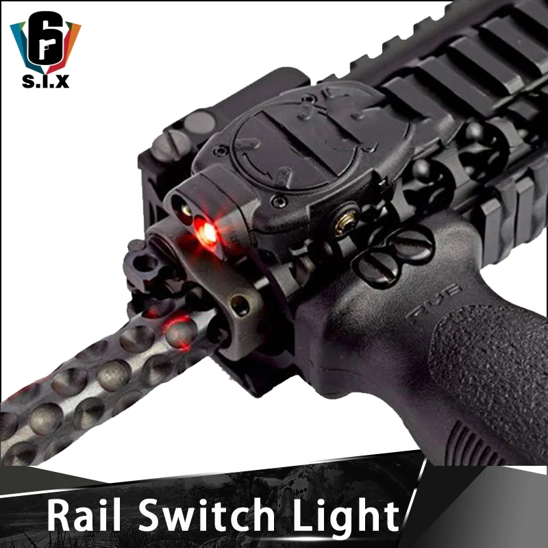 Lanterna para Picatinny Ferroviário com Interruptor Capacete Tático Softair Interruptor Ferroviário Greem Vermelho Branco Infravermelho Remoto Luz