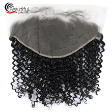 Красивые королевские перуанские человеческие волосы кудрявые вьющиеся 13x6 фронтальные волосы remy с предварительно выщипанные волосы 130% плотность швейцарское кружево