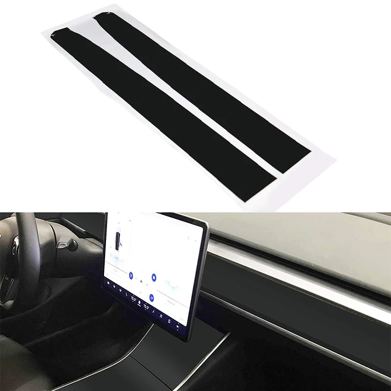 2 шт Матовая Черная внутренняя панель приборов деревянные виниловые наклейки-покрытие декор для Tesla модель 3