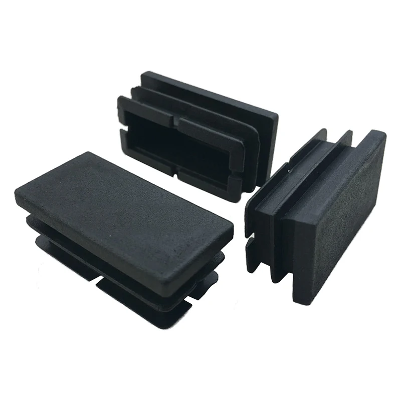 

8 Pcs Black Plastic Rectangular Blanking End Caps Inserts 20mm x 40mm