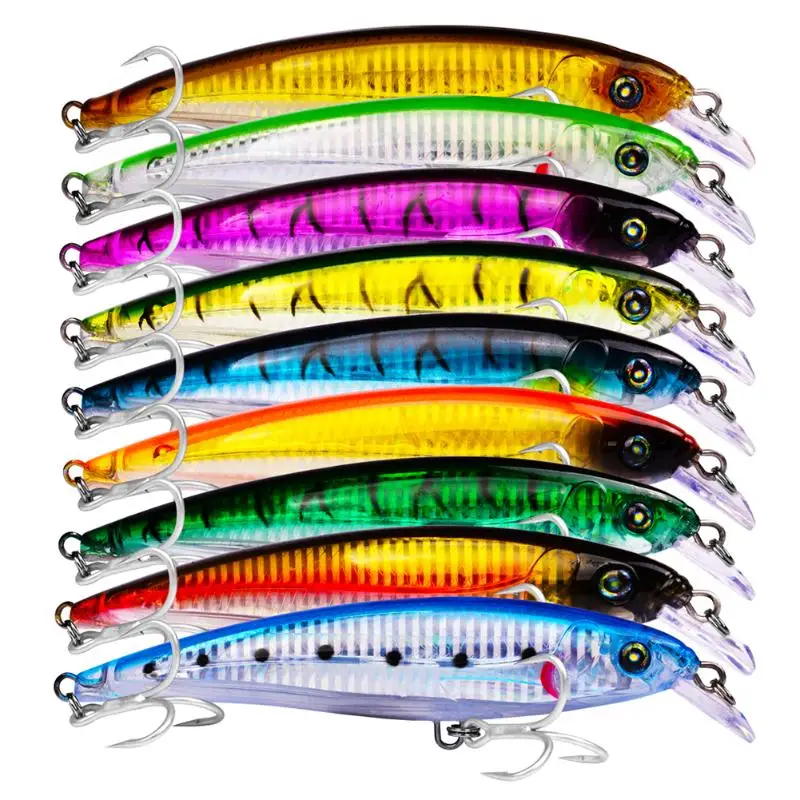 

6pcs/set Laser Fishing Lure 3D Eyes Minnow Wobbler Plastic Baits w/Treble Hook Wobbler Swim Crankbaits Artificial Japan Hard