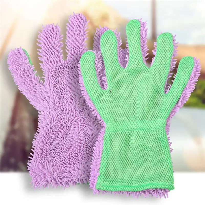 

Double Side Glove Coral Plush Car Wash Glove Multifunction Cleaning Wipe Dust Glove Wash Sided Car Cleaning Supply Drying Gloves