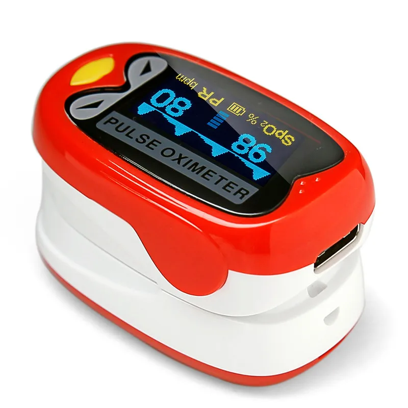 

LED Kids Finger Pulse Oximeter Medical Pediatric Portable SpO2 Blood Oxygen Monitor for 1-12 Years Old with Rechargeable Battery