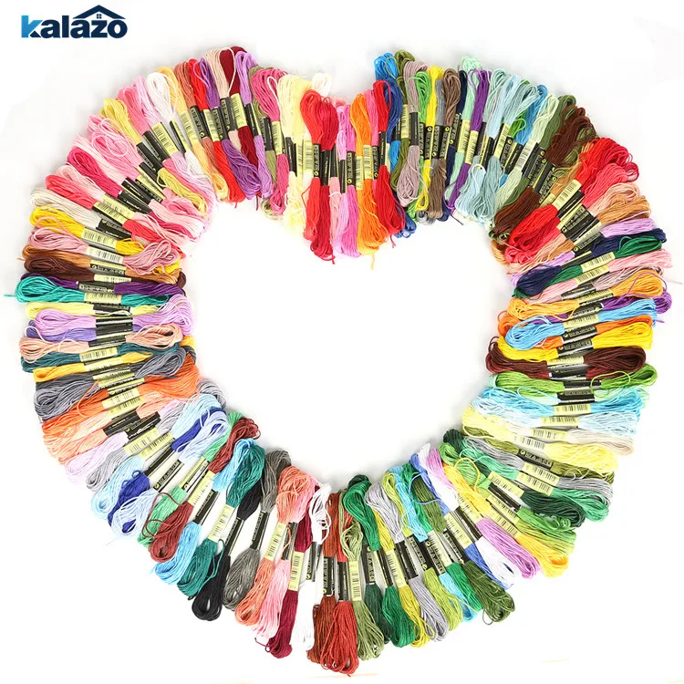 

100pcs/bag Mixed Color 7.5m Cross Threads Cross Stitch Cotton Embroidery DIY Craft Material Supplies Decor Thread Line