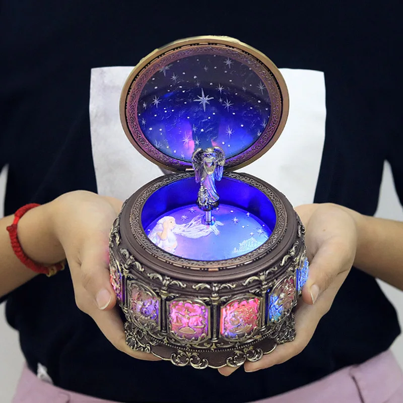

With Led Flash Lights Manual Arts Retro Zodiac 12 Signs Home Decor 12 Constellation Music Box Birthday Gift Valentine Day
