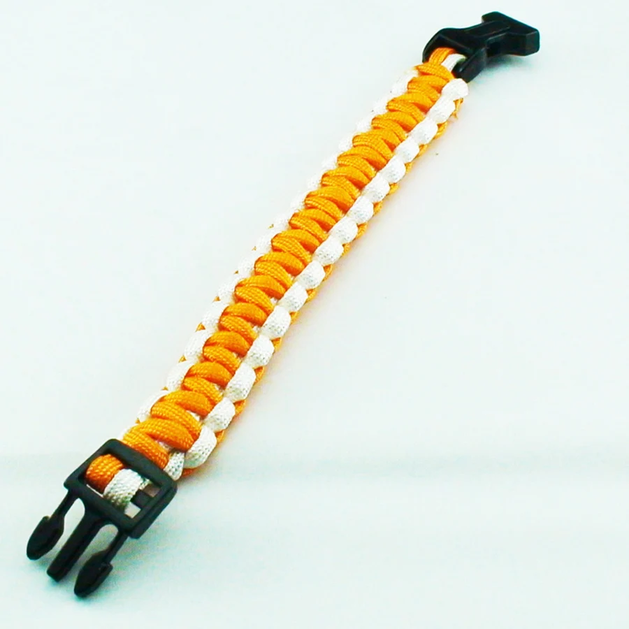 Bangle Bracelet Outdoor Paracord Survival Bangle Bracelets Men Siver Tone Skull Rope Wristband Camping Hiking Emergency Buckle