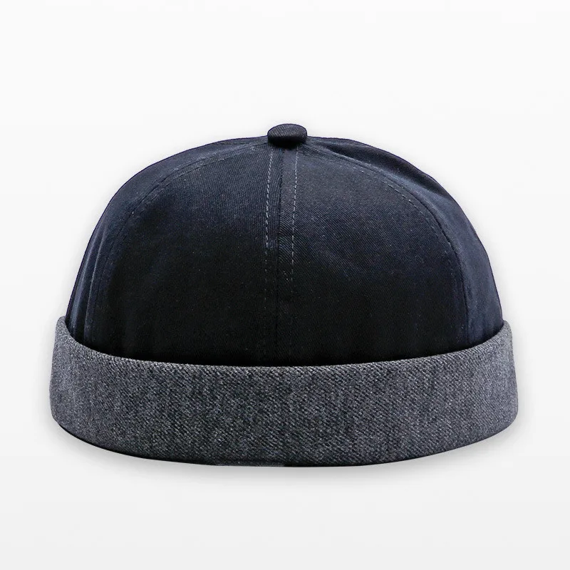 

Fashion Miki Caps Men Fisherman Beanies Cotton Round Hat Autumn Spring Winter Turn Up Retro Sailorcap Brimless Women Caps