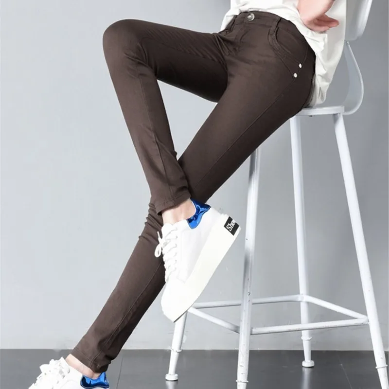

Women's casual Candy Pencil pants 2018 new fashion Spring silm elastic cotton trousers women Solid 20 color plus size 5xl pants