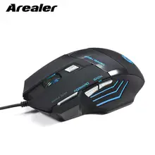 3200 dpi Мышь 7 Кнопка 7D светодиодный оптическая USB Проводная игровая мышь Мыши для портативных ПК Профессиональный геймер Регулируемая черная