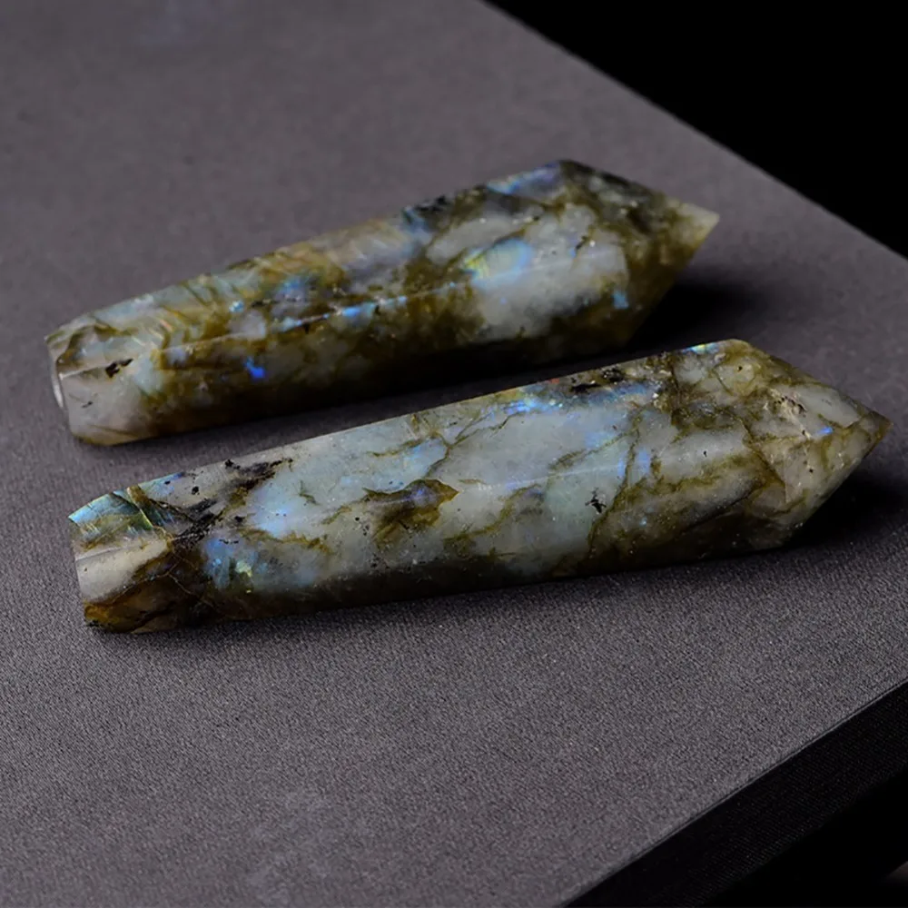 1 шт. трубка для курения из натурального кварца с лабрадоритом Прямая