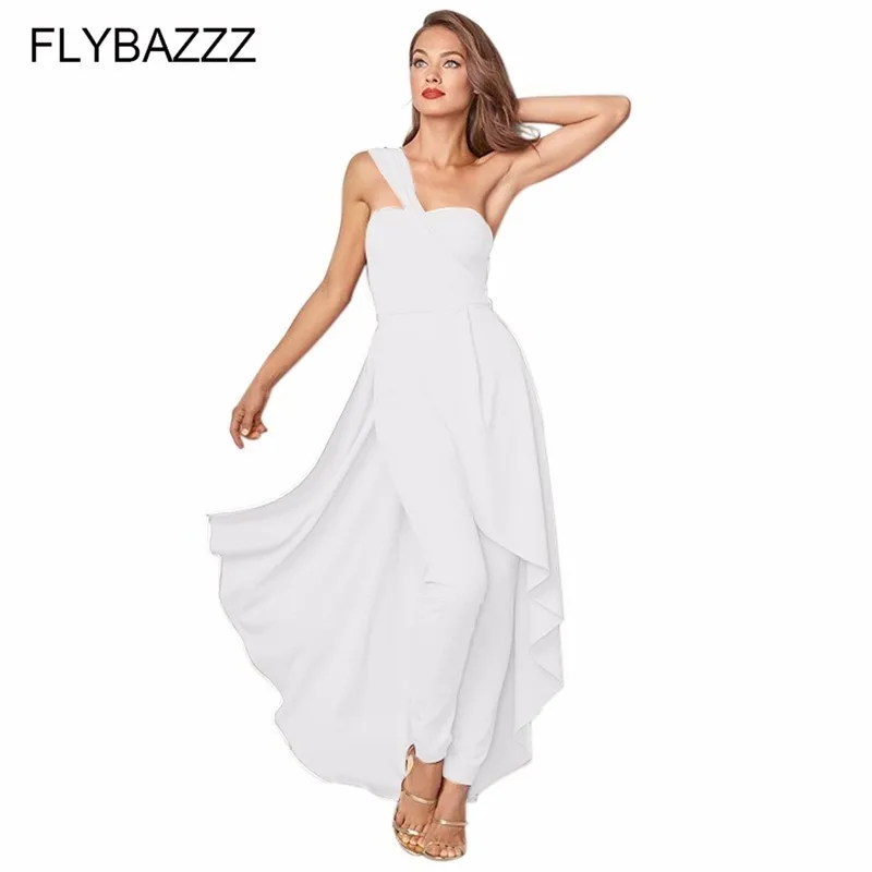 

One Shoulder Elegant Irregular Bodycon Dress Women 2019 Plus Size Jumpsuit Split High Waist Beach Dress Strapless Party Vestidos