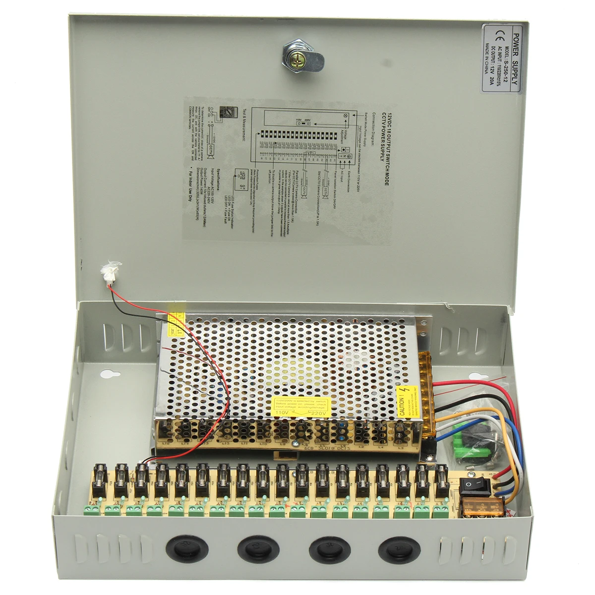 

18 Channel 12V DC CCTV Security Cameras Power Supply Distribution Switch Box