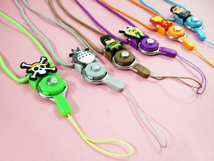 

cartoon lanyard long paragraph removable ring nylon webbing two-in-one hanging neck dual-use mobile phone lanyard wholesale