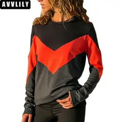 Casual Patchwork Pullovers Women 2018 Autumn Long Sleeve O Neck Sweatshirts Fashion Color Block Stripe Streetwear Tops Hoodies