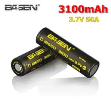 2x18650 basen bateria de íon de lítio cvell 3.7 v 3100 mah/40a/50a 3200 mah/40a 3500 mah/30a maior capacidade 18mm * 65mm