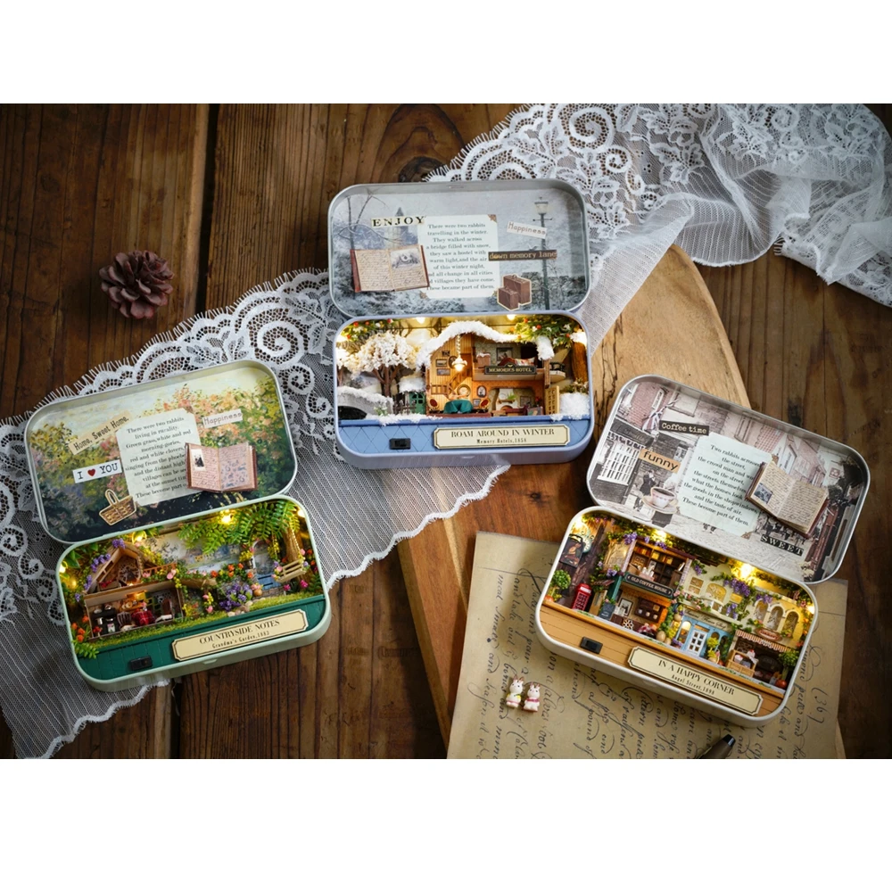 

Miniature Diy Doll House Wooden Miniature Doll Houses Furniture Box Theater Assemble Kit Handmade Model Dollhouse Toys Kits Gift