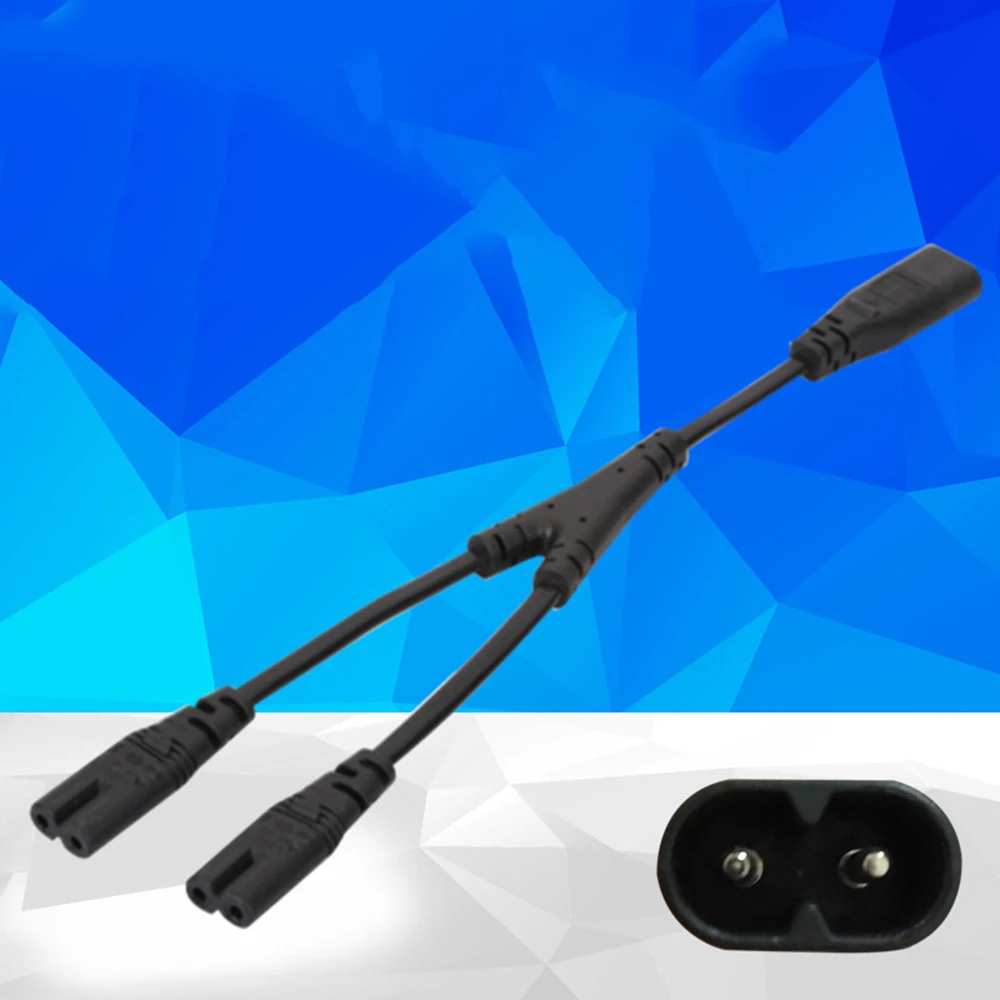 

IEC320 C8 to 2X C7 Split Power Cord IEC Figure 8 Male to 2 Female Power Cable