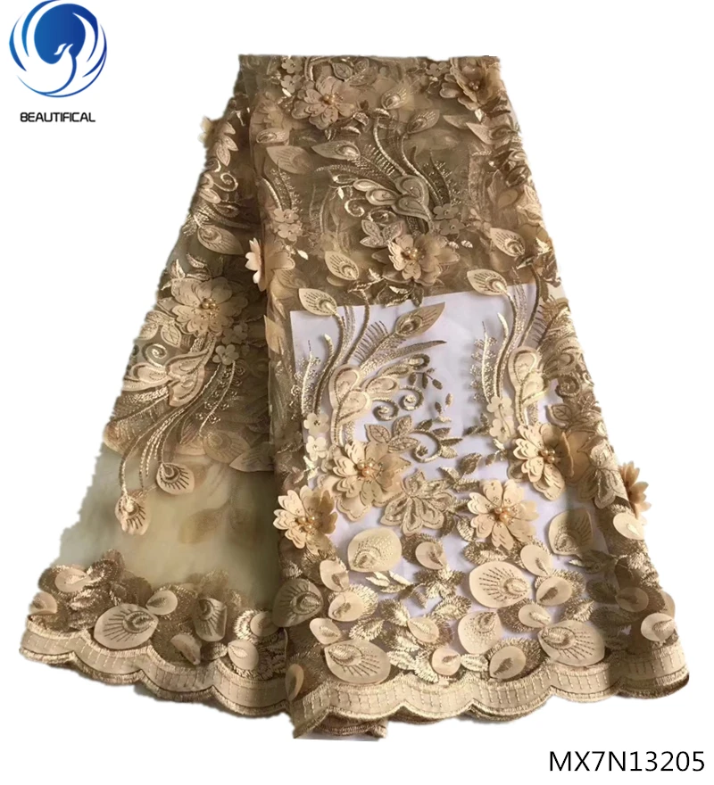 

Beautifical 3d lace fabric african lace fabrics african wedding lace laces 3d fabric 5yards/piece for women clothing MX7N132