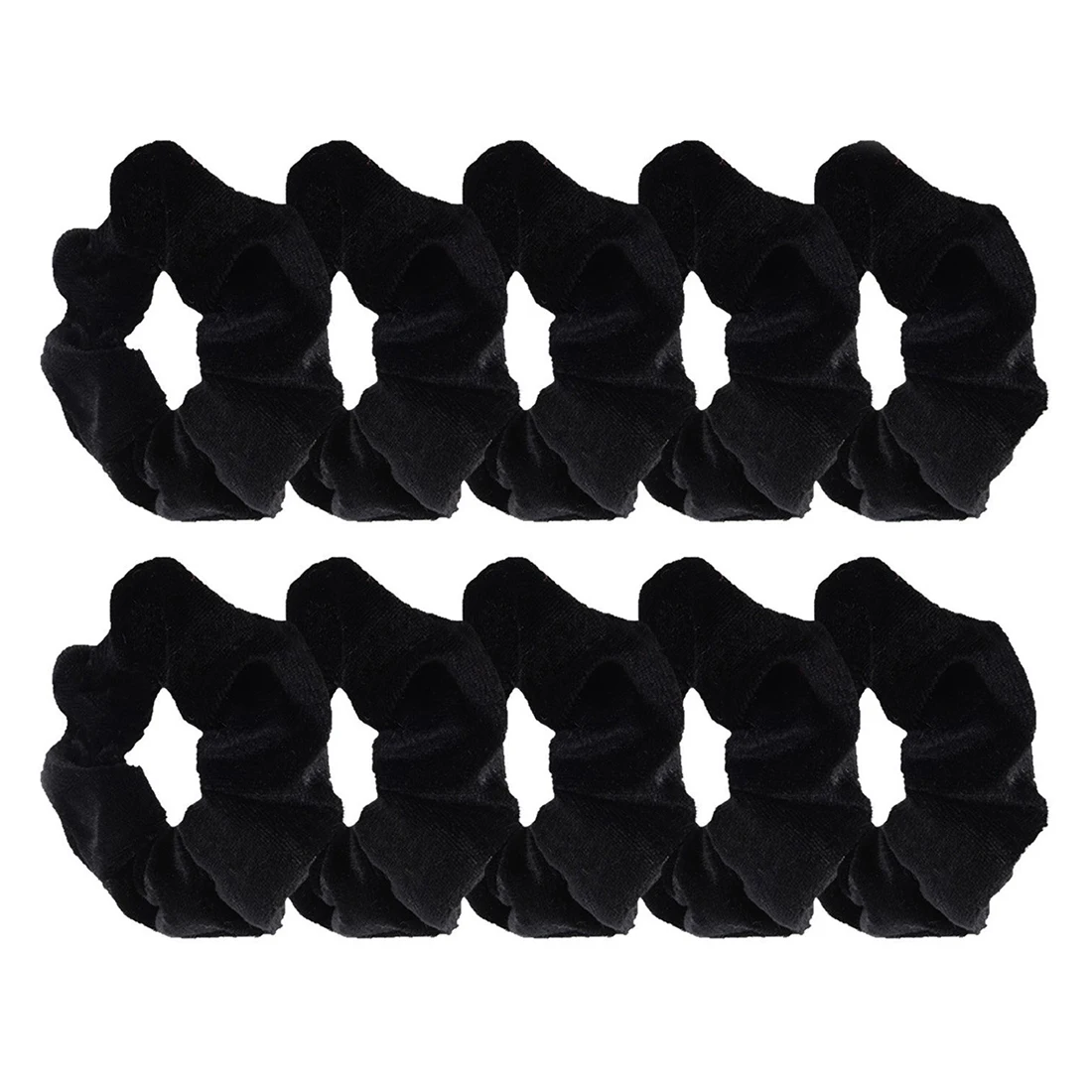 

10 Pack Black Velvet Scrunchie Hair Elastics Hair Bobbles Hair Bands
