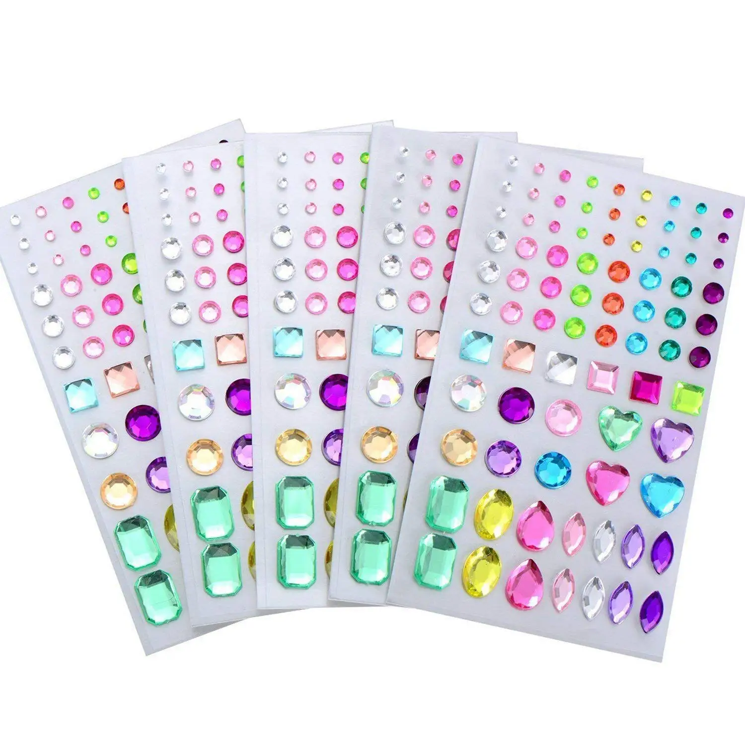 Self Adhesive Rhinestone Sticker Bling Craft Jewels Crystal Gem Stickers, Assorted Size, 5