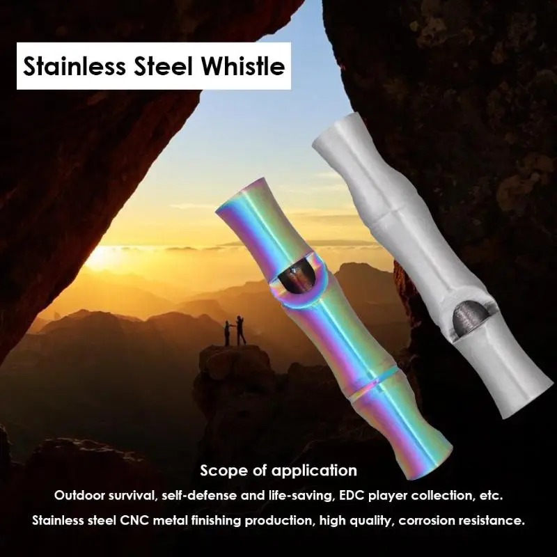 

Outdoor Camping High Decible Stainless Steel Whistle Survival Emergency Cheerleading Whistle EDC player collection Outdoor Tools