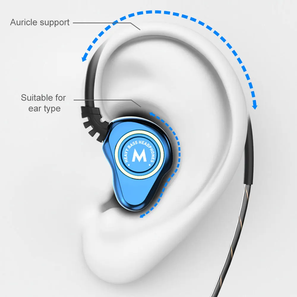 Мультфильм Dual Dynamic наушники с микрофоном Регулятор громкости HIFI чтение
