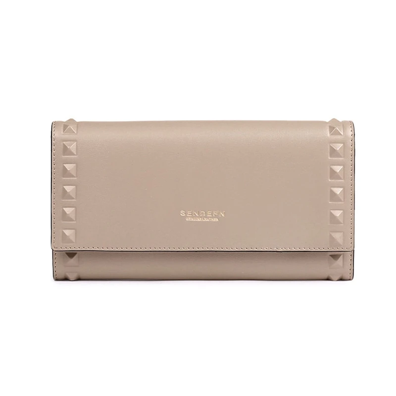 

Sendefn Split Leather Wallet Women Purse Coin Purse New Wallet Female Long Wallet Women Purse For Iphone Khaki 5130-65