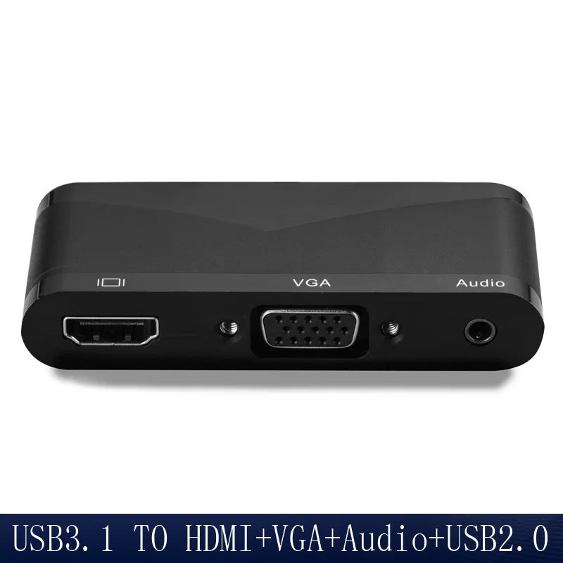 Кабель для конвертации аудиоинтерфейса Type C в HDMI4Kx2K + VGA USB2.0 с 3 5 мм| |