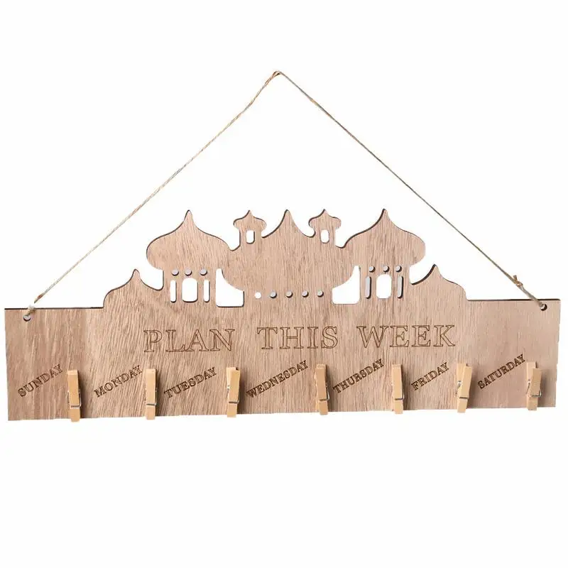 

Wooden Decor Rustic Eid Mubarak Ramadan Home Accessories Table Decoration Trays Memo Boards Exquisiteness Festivals Decoration