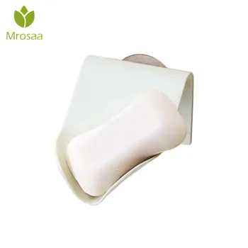 

1 Pcs Mrosaa PP Soap Dishes Wall Mounted Toilet Soap Holder Sponge Draining Holder Hanger Storage Rack for Kitchen Bathroom